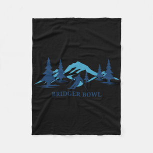 Bridger Bowl Montana Ski Resort Skiing Skier  Fleece Blanket