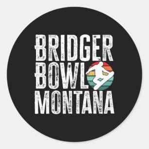 Bridger Bowl Montana Snowboarding Snowboard Snowbo Classic Round Sticker