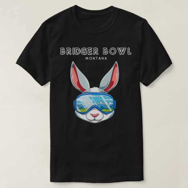 Bridger Bowl Montana USA Ski and Snowboard Rabbit  T-Shirt (Design Front)