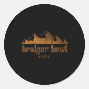 Bridger Bowl Mountains Montana Hiking Outdoors Classic Round Sticker