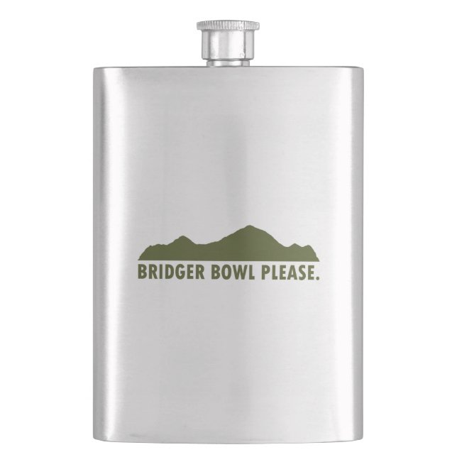Bridger Bowl Please Hip Flask (Front)