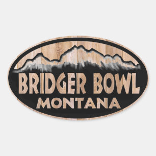Bridger Bowl wooden oval stickers