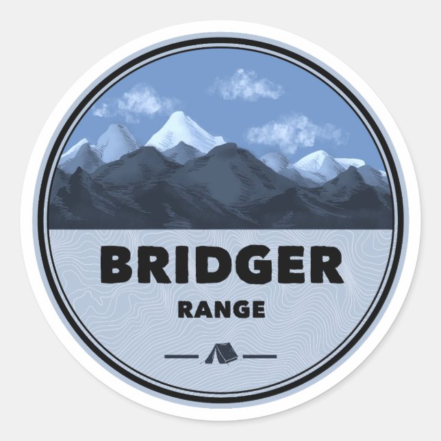 Bridger Range Montana Camping Classic Round Sticker (Front)