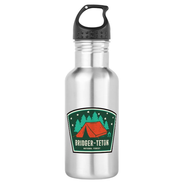 Bridger-Teton National Forest Camping 532 Ml Water Bottle (Front)