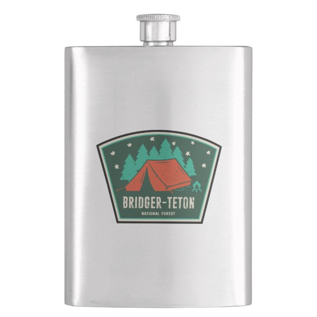 Bridger-Teton National Forest Camping Hip Flask (Front)