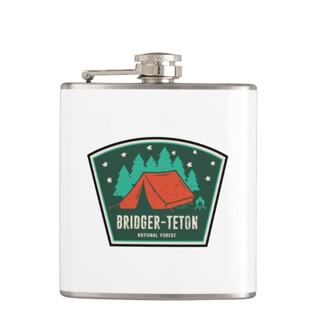 Bridger-Teton National Forest Camping Hip Flask (Front)