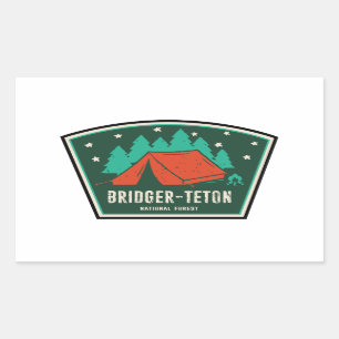 Bridger-Teton National Forest Camping Rectangular Sticker