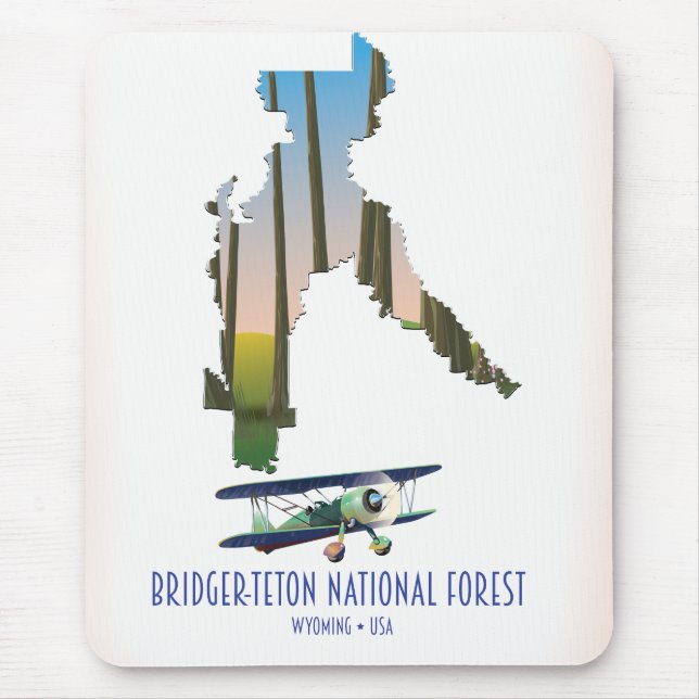 Bridger-teton national forest, wyoming map mouse pad (Front)