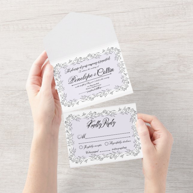 Bridgerton Inspired All in One Wedding Invite (Tearaway)
