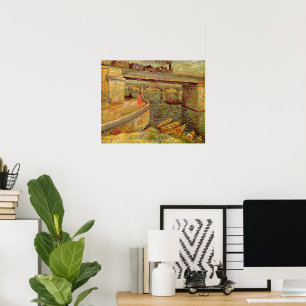 Bridges Across Seine, Asnieres by Vincent van Gogh Poster