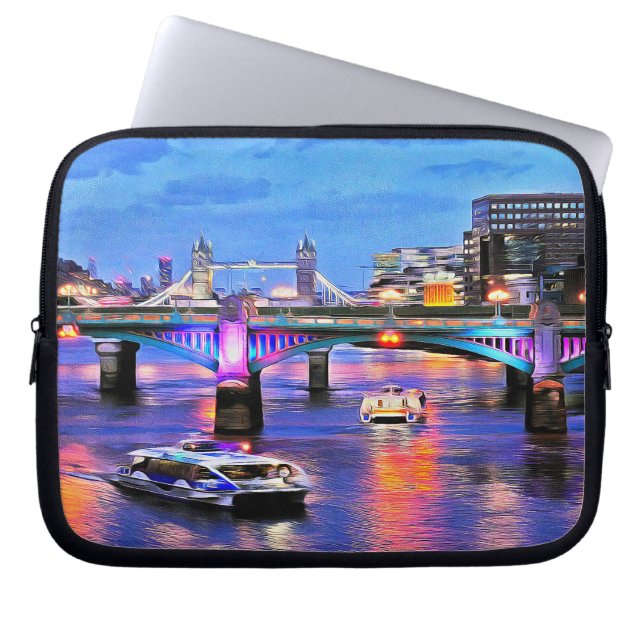 Bridges on the Thames London Laptop Sleeve (Front)