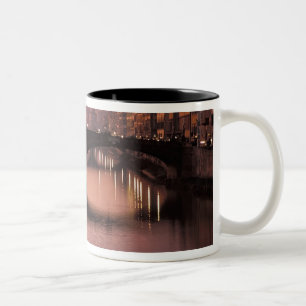 Bridges over the Arno River at sunset, 2 Two-Tone Coffee Mug