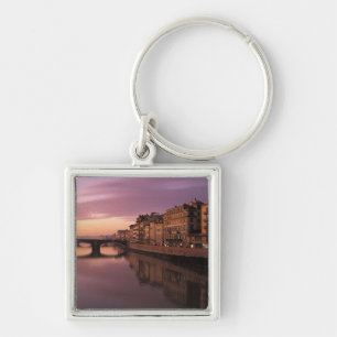 Bridges over the Arno River at sunset, Key Ring