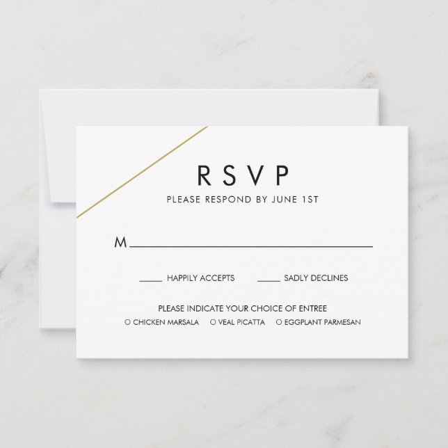 Bridget Geometric Modern Wedding RSVP Card (Front)