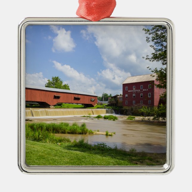 Bridgeton Bridge And Mill Metal Tree Decoration (Front)