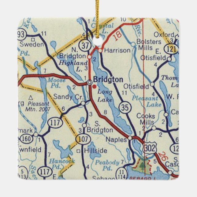 Bridgeton Maine Ceramic Ornament (Back)