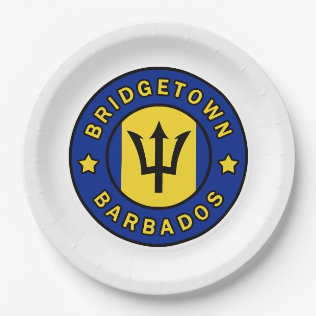 Bridgetown Barbados Paper Plate (Front)