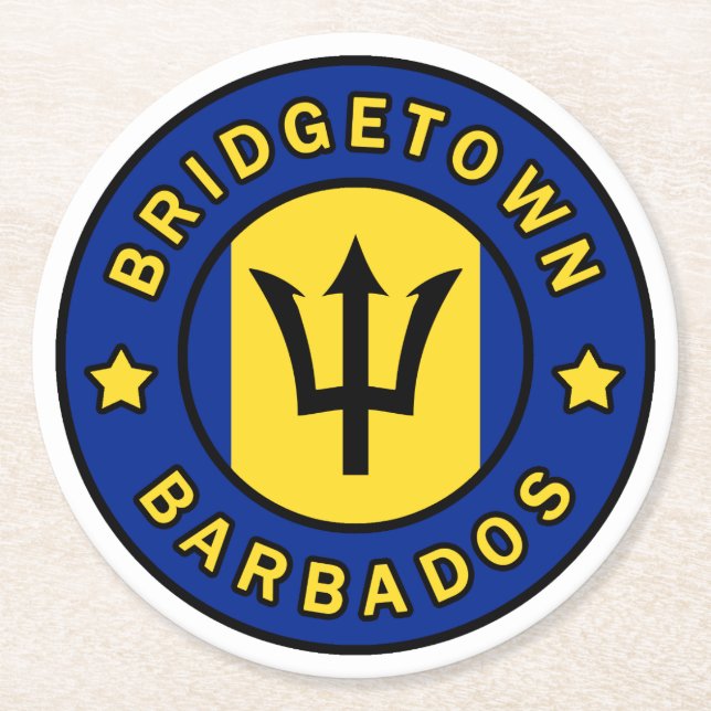 Bridgetown Barbados Round Paper Coaster (Front)
