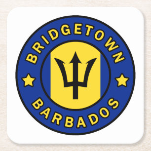 Bridgetown Barbados Square Paper Coaster