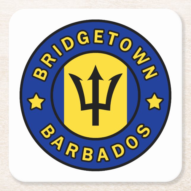 Bridgetown Barbados Square Paper Coaster (Front)