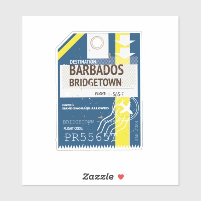 Bridgetown Barbados travel ticket (Sheet)