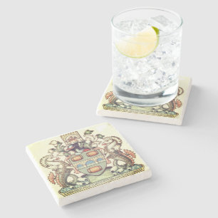Bridgetown Coat of Arms - Barbados Stone Coaster