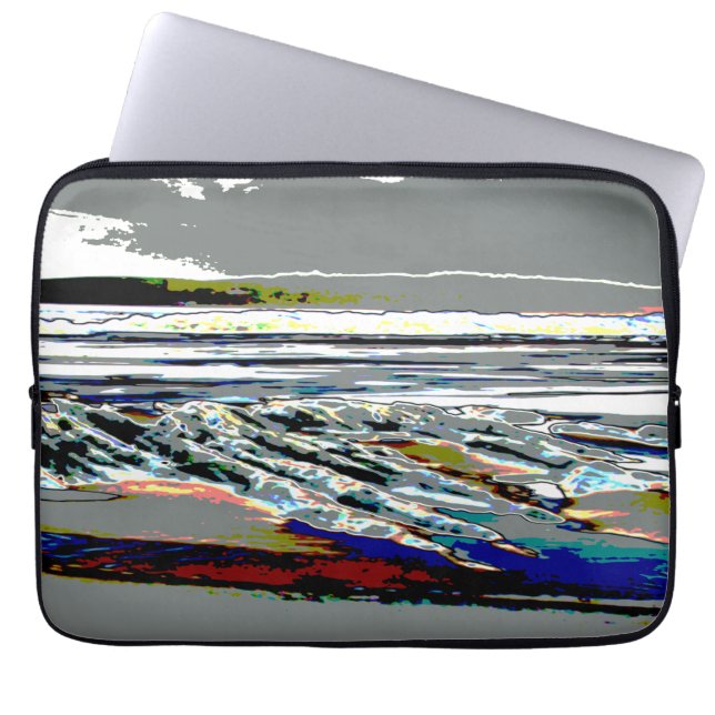 Bridgewater N.S. Riser's Beach Abstract print art Laptop Sleeve (Front)