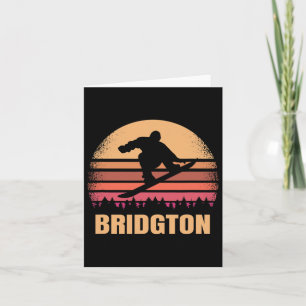Bridgton Maine Snowboarding Outdoor Vintage Me Ret Card