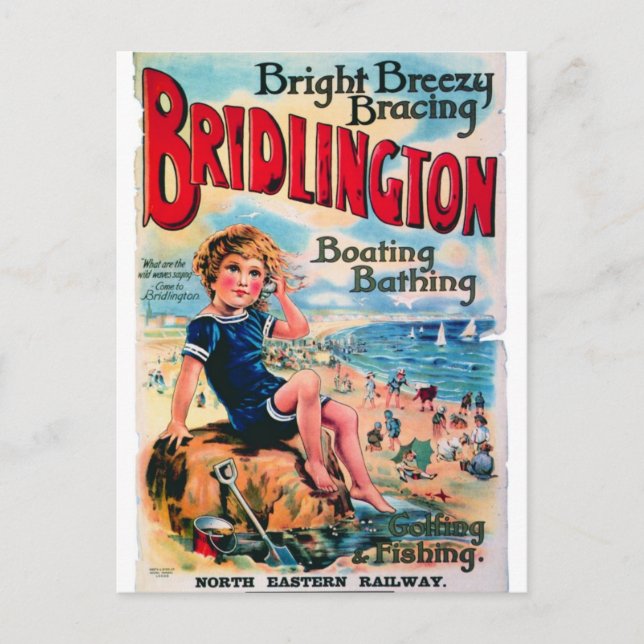 Bridlington England  Vintage Travel postcard (Front)