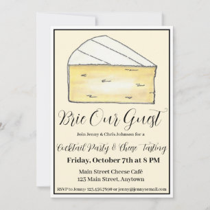 Brie (Be) Our Guest Wine and Cheese Party Foodie Invitation