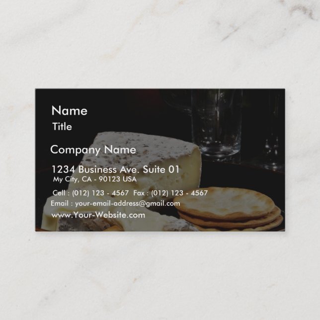 Brie Cheese And Crackers Business Card (Front)
