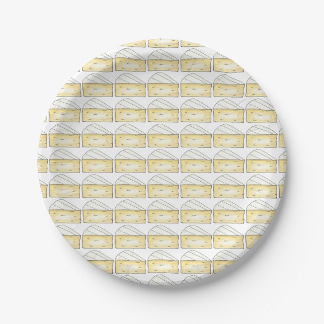Brie Cheese French Food Groceries Cooking Dairy Paper Plate (Front)