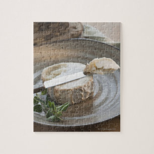 Brie cheese on plate jigsaw puzzle