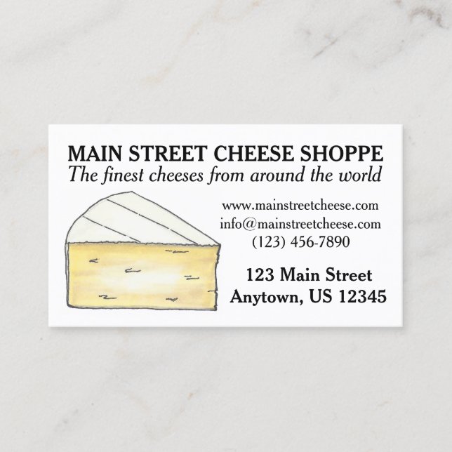 Brie Cheese Shoppe Shop Food Business Chef Foodie Card (Front)