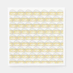 Brie French Cheese Tasting Wedge Cocktail Party Napkin