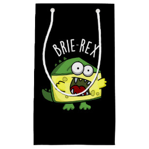 Brie-rex Funny Cheese Pun Dark BG Small Gift Bag