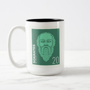 Briefmarke Sokrates -   Two-Tone Coffee Mug
