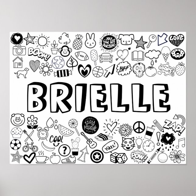'BRIELLE' Colour-it-Yourself Outline Design Poster (Front)