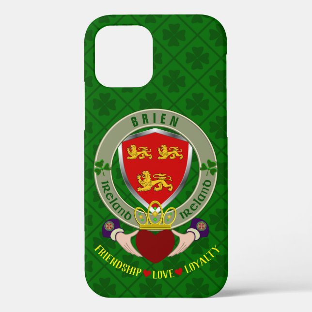 Brien/Bryan Irish Shield & Claddagh Personalised  Case-Mate iPhone Case (Back)