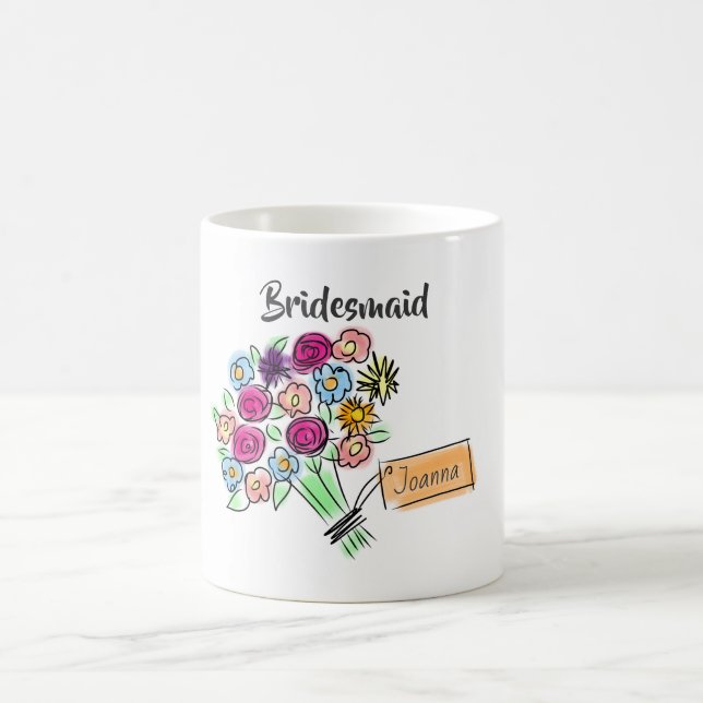 Briesmaid Personalised Flowers Coffee Mug (Center)