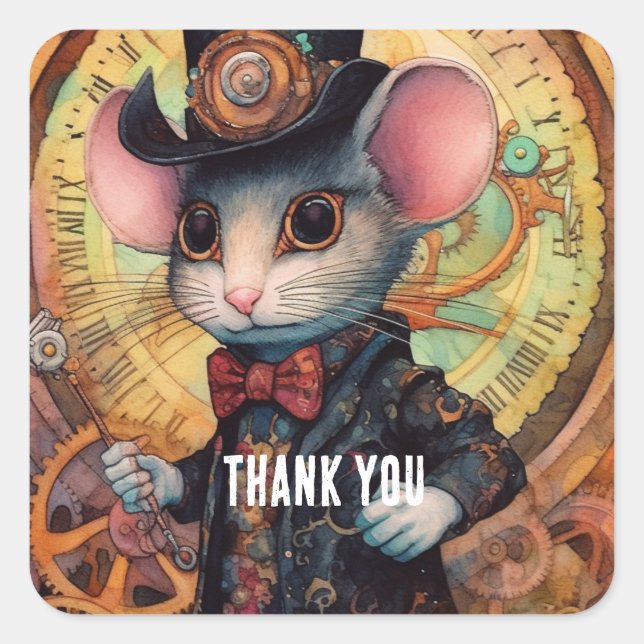 Briesnout steampunk square sticker (Front)