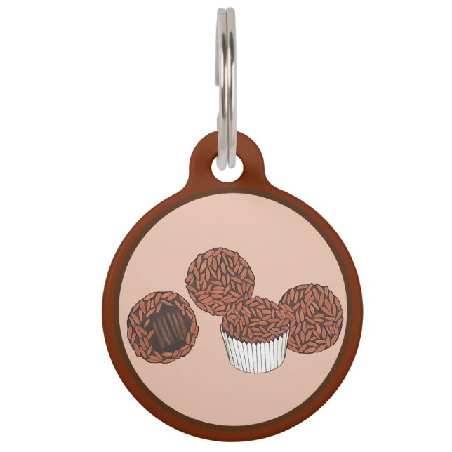 Brigadeiros Brazilian Chocolate Truffles Dessert Pet Tag (Front)