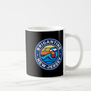 Brigantine New Jersey Nj Vintage Nautical Waves De Coffee Mug