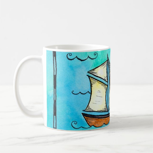 Brigantine Pirate Sailing Ship Mug (Left)