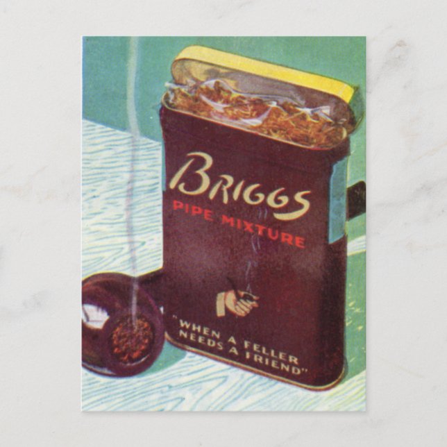 Briggs pipe mixture pipe tobacco postcard (Front)