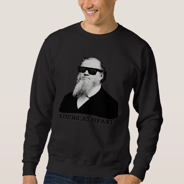 Brigham Young  Heart Sunglasses  LDS Sweatshirt (Front)