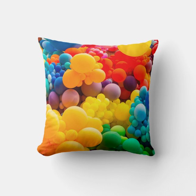 Bright abstract background of jumble of rainbow co cushion (Front)