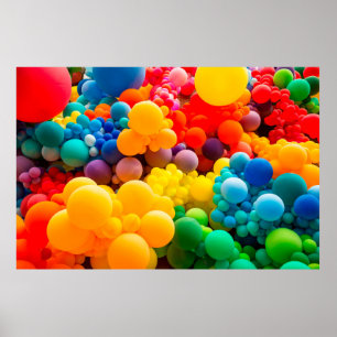 Bright abstract background of jumble of rainbow co poster