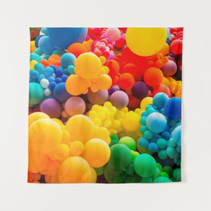 Bright abstract background of jumble of rainbow co tapestry
