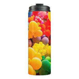 Bright abstract background of jumble of rainbow co thermal tumbler